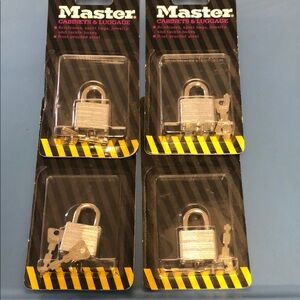Master Cabinets & Luggage Padlocks - Set of 4 (Silver)